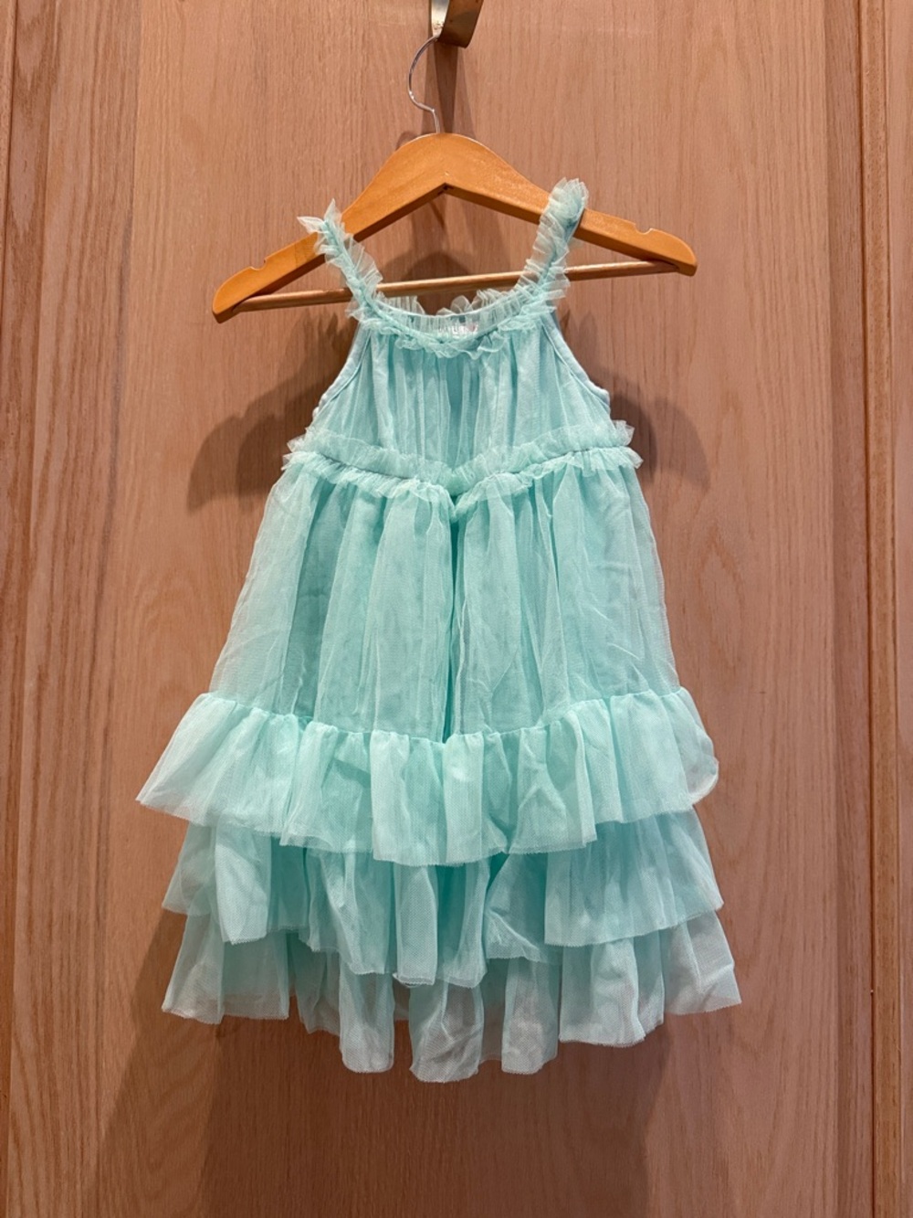 Aqua Tiered Ruffle Tulle Dress